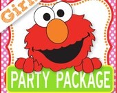 ELMO Party Package - Girls  -  PERSONALIZED - Print Yourself . by Your Printable Party