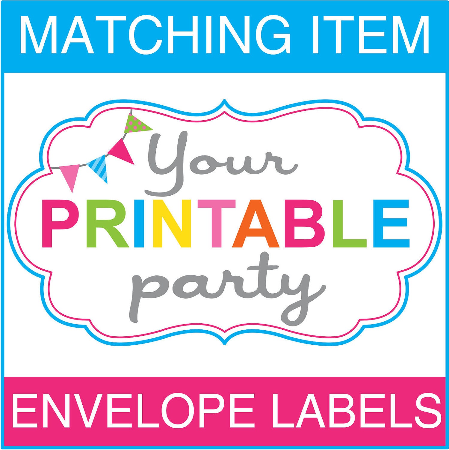 ENVELOPE LABELS to Match any INVITE in my shop (Perfect fit for 7x5" Invites) - Print Yourself.