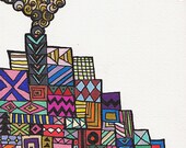 Pollution - original pen and marker illustration