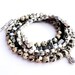 Gemstone Bead Bracelet Set / Dalmatian Jasper & Silver Bracelets / Crystal Charm / Multiple Strand / Toggle Clasp