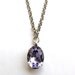 Amethyst Necklace. Purple Amethyst Swarovski Crystal Pendant On A Chain Necklace.