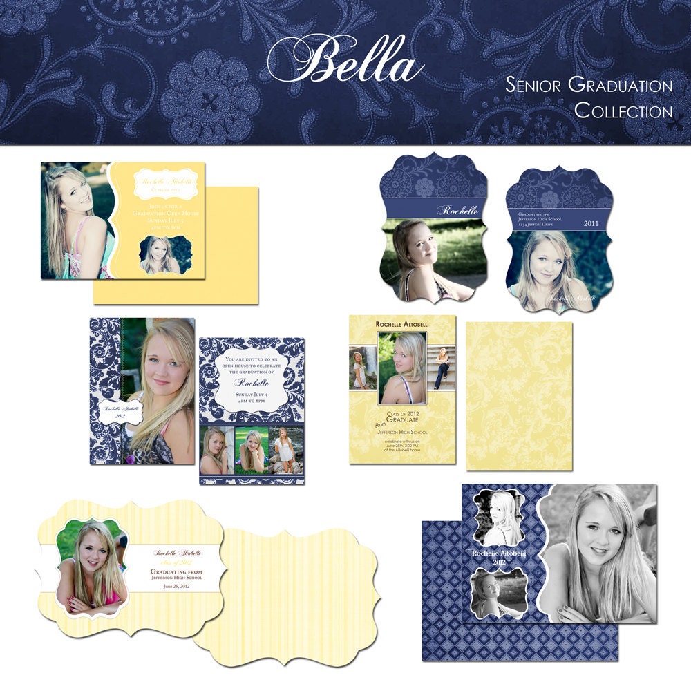 Bella - Senior Graduation Collection- Photoshop PSD layered Templates for Photographers