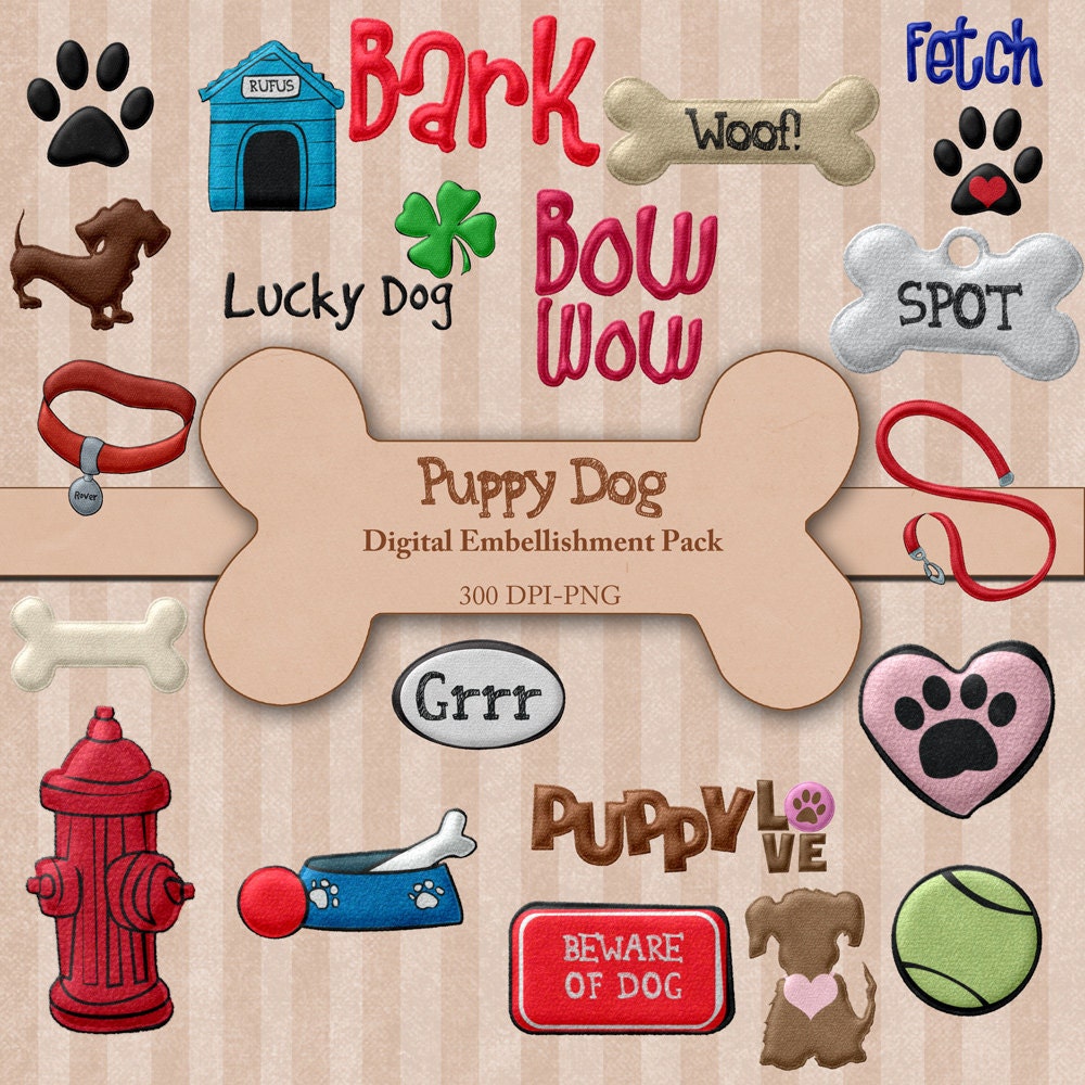 Puppy Dog - Digital Embellishment Pack