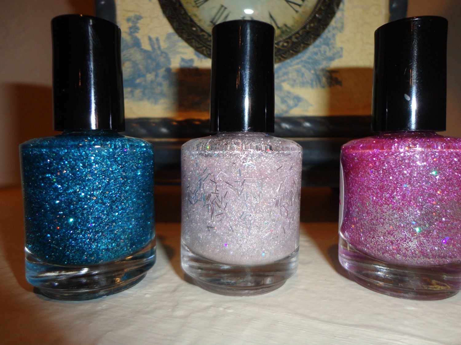 Peacock, Sugar Cube and Orchid Custom Three Pack : Custom-Blended Nail Polish