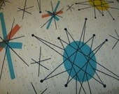 textile atomic STARBURST vtg franciscan salem north star FABRIC barkcloth mid century tempo 50s mid century print home decor fabric