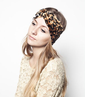 Animal Print Velvet Stretch Turband Turban Headband