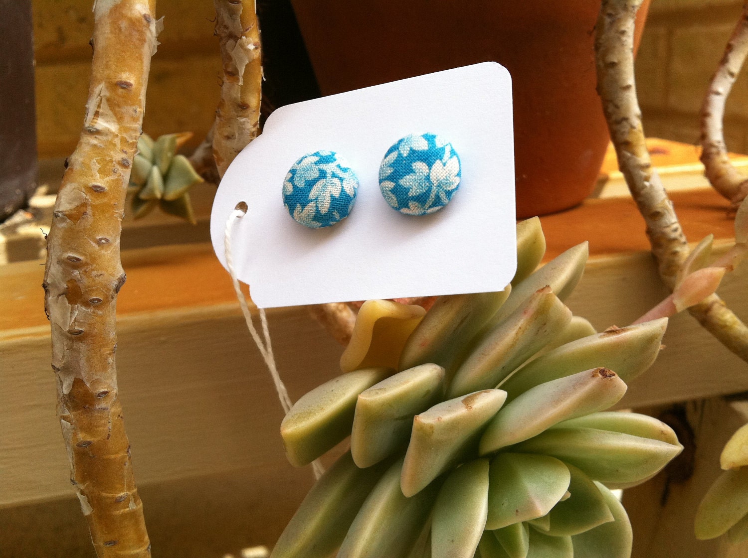 Earrings Snow Coloured Leaves in the Sky OOAK