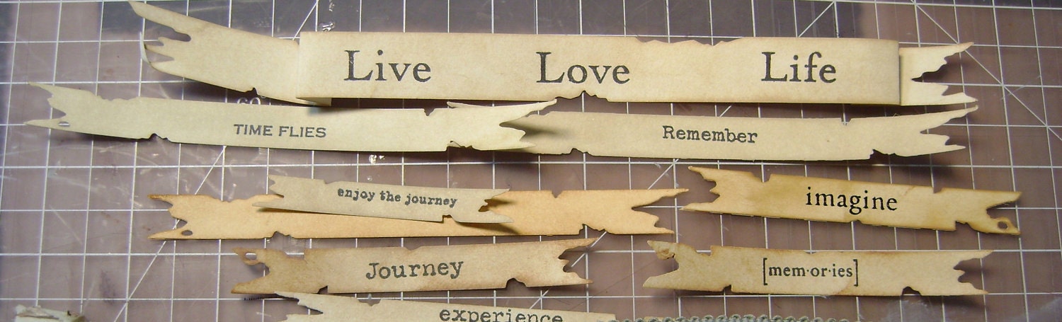 Tim Holtz Sizzix Tattered Banners Plain die cuts from Tag Manila Paper