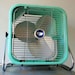 Black Friday Sale 1950's Aqua Country Aire Metal Box Fan with 2 Speeds and Tilting Feature