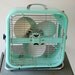 Black Friday Sale 1950's Aqua Country Aire Metal Box Fan with 2 Speeds and Tilting Feature