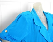 80s Bright Blue Jumpsuit - Summer - Nautical