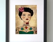 Digital illustration art print - size A4  8"x10" - Tattoo