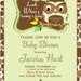 Rustic Faux-Bois & Owl Baby Shower Invitation