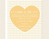 Wedding Invitation Set - Yellow Heart