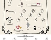 Wedding Seating Chart: 12 by 15.75