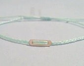 tiny ber. modern layering friendship bracelet gold filled bar on adjustable cotton cord
