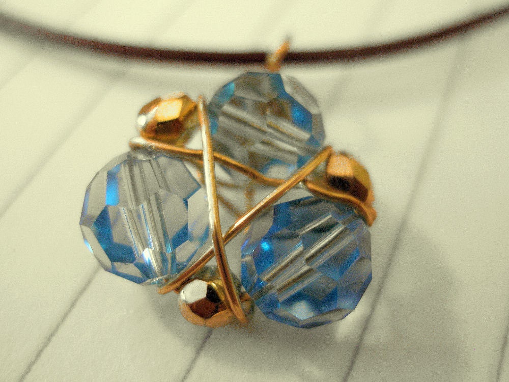 Zelda Necklace Zora's Sapphire, Light Blue Crystals