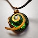 Zelda Necklace Kokiri's Forest Emerald, Genya Cord, Flatback