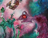 Monsters art print 5x7 - creatures of the sea illustration - " The Whisperers "