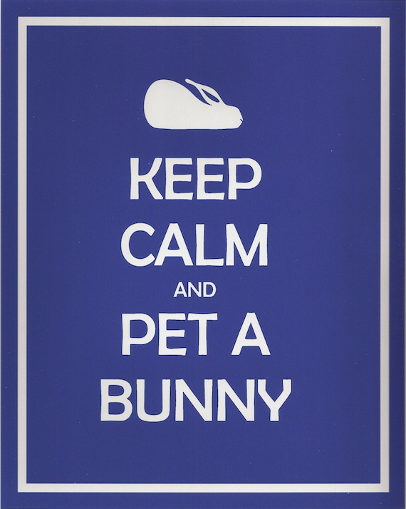 Keep Calm and Pet A Bunny 8x10 Bunny Rabbit Print
