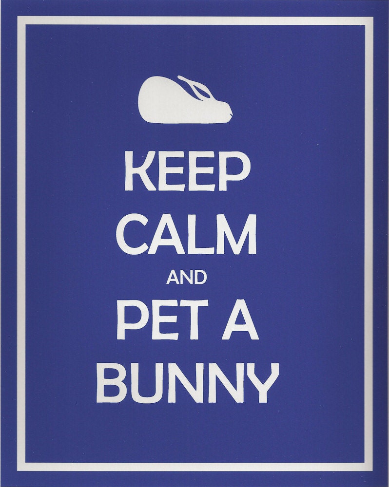 Keep Calm and Pet A Bunny 8x10 Bunny Rabbit Print