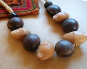 Tropical Seed Necklace with Hemp Cord--Hippie Chic Natural Organic Jewelry "JUNGLE"