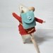 RESERVED FOR VIKY Little Traveler Mouse - unique - needle felted ornament animal, felting dreams made to order