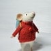 RESERVED FOR VIKY Little Traveler Mouse - unique - needle felted ornament animal, felting dreams made to order