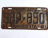 Minnesota License Plate, Perfectly Retro, 1951