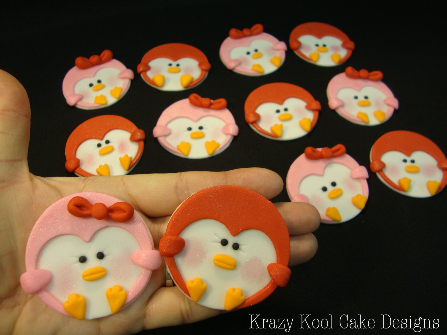 Love Penguin Cupcake Toppers