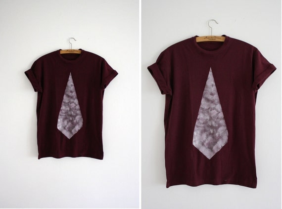 Shirt - dark red / burgundy - white - diamond