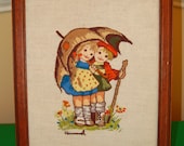 Hand Sewn Hummel Boy and Girl - Vintage Cottage, Shabby Chic Decor