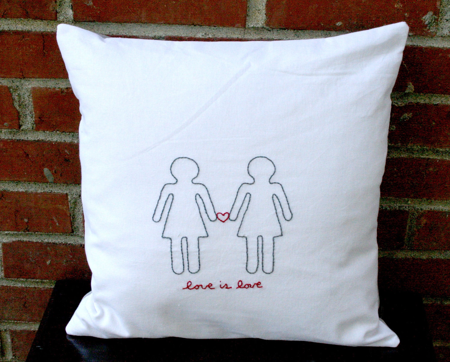 Accent Pillow Cover - Love is Love - Woman & Woman Couple Decorative Pillow