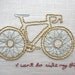 Pillow Cover - Bicycle, Bicycle - Hand-Embroidered on Linen Accent Pillow