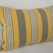 ON SALE Decorative Pillow Cover - Lemon Stripe Lumbar Throw Pillow Cushion Yellow Grey
