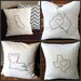 Embroidered Pillow Cover Linen - Choose Your State with Heart & Show Your Love - Free Shipping in US