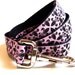 Pink and Brown Designer Dog Leash Fleur De Lis 1" Dog Leash