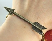 On Sale----Arrow bracelet in antique bronze