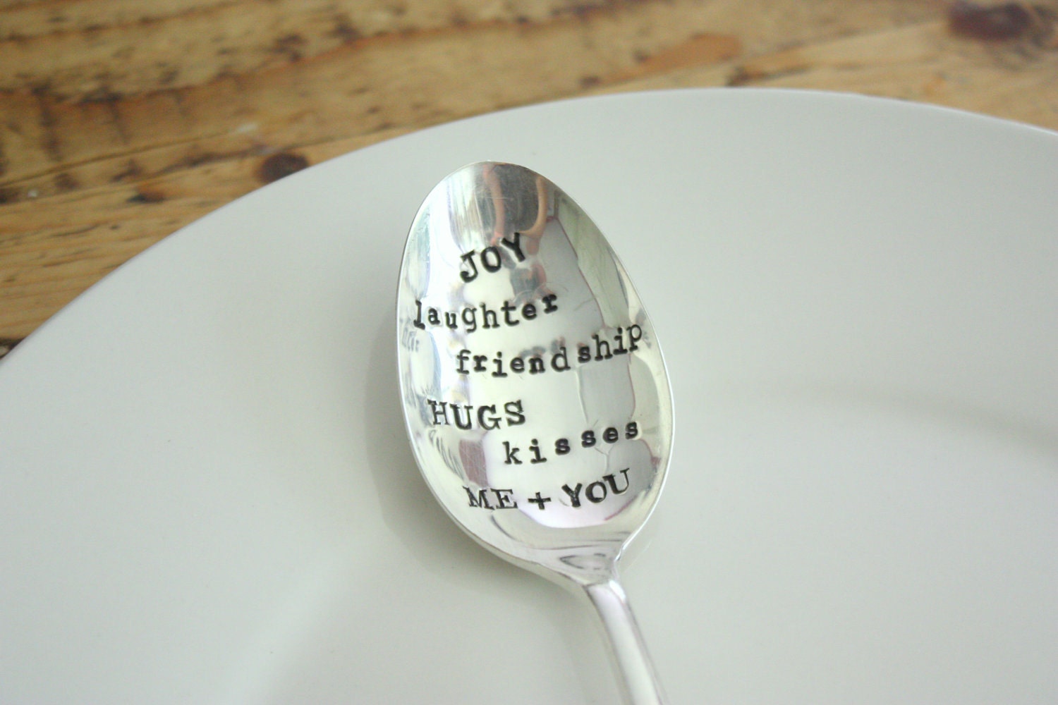 The Word Spoon - Personalize - Hand Stamped Vintage Upcycled Gift - 2012 Original forsuchatimedesigns