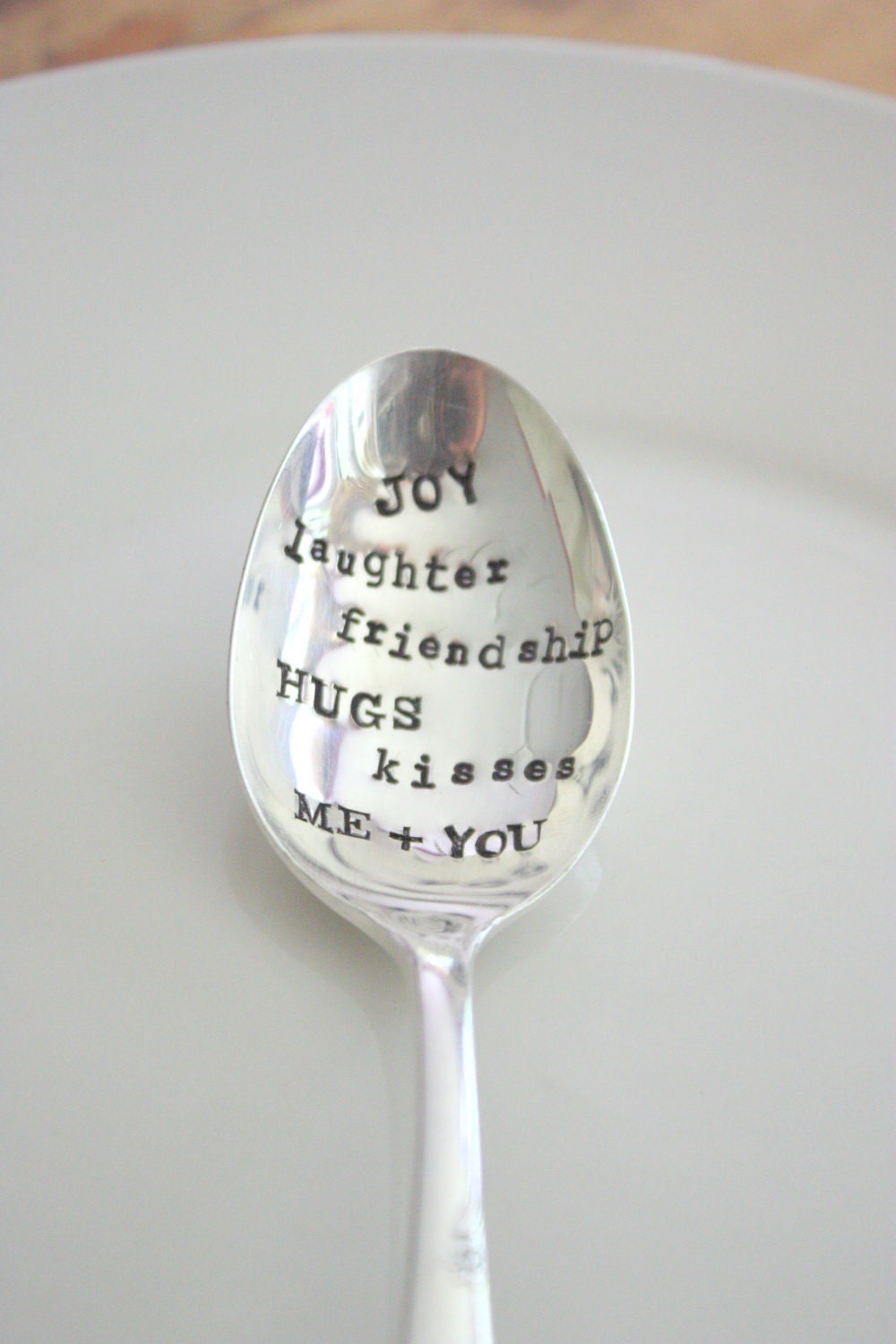 The Word Spoon - Personalize - Hand Stamped Vintage Upcycled Gift - 2012 Original forsuchatimedesigns