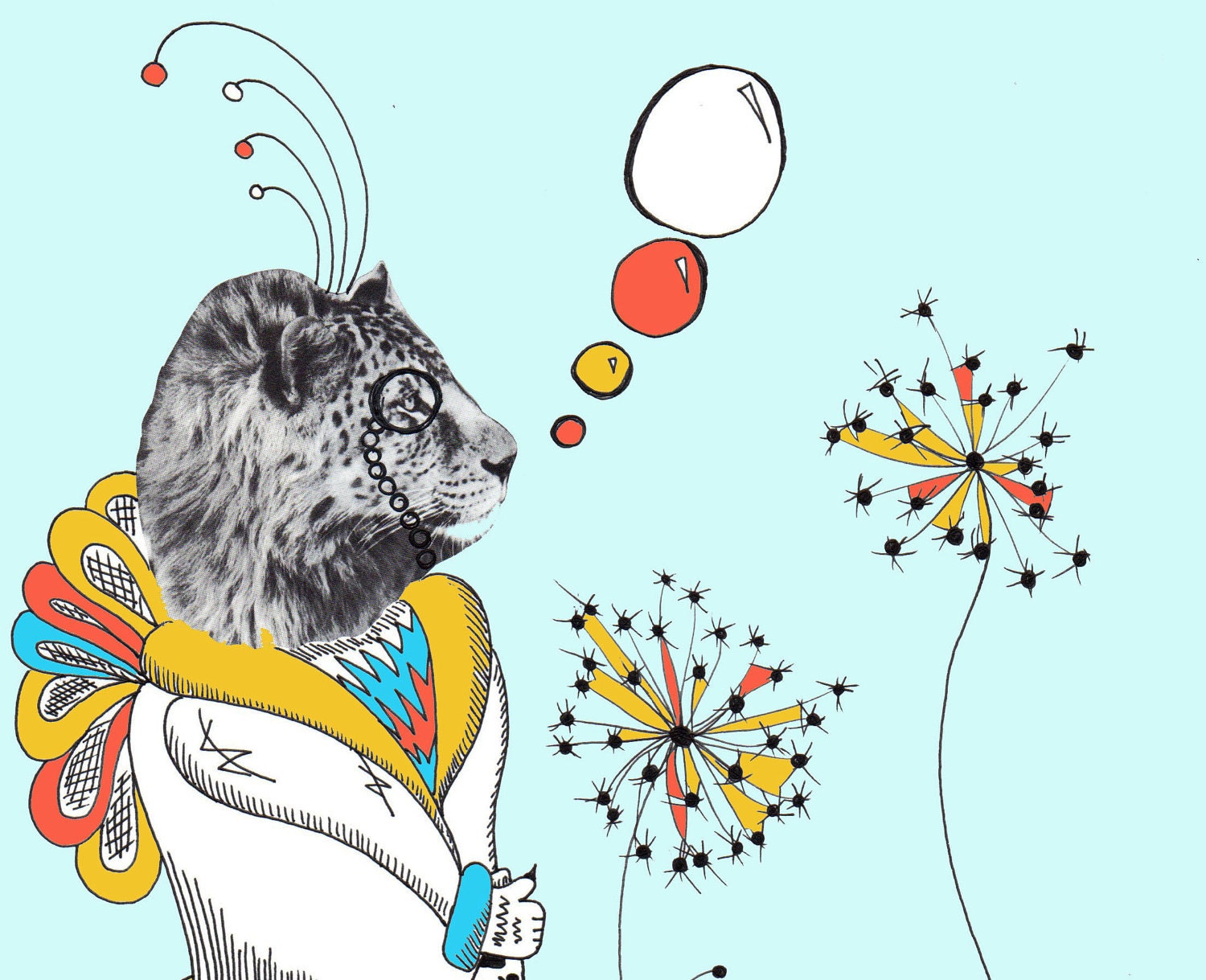 Super SALE - Dandy Lion - Limited Print of an Original illustration 