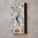 Book Wall Clock -Blue Flowers- vintage inspired, copper and nails