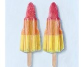 Rocket lolly ices. Limited edition giclée print, 400 x 500mm (15.7" x 19.7")