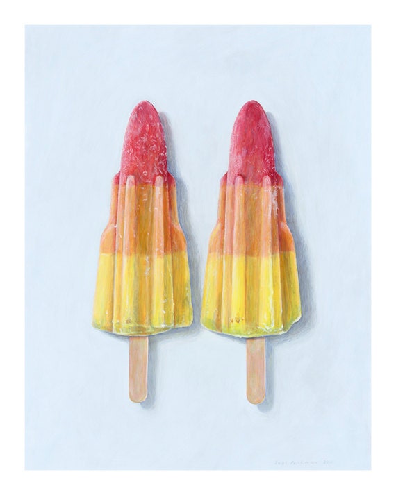 Rocket lolly ices. Limited edition giclée print, 400 x 500mm (15.7" x 19.7")