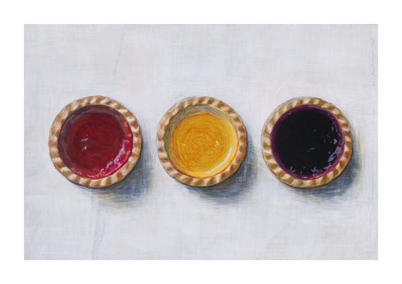 Jam tarts. Limited edition giclée print, A3.