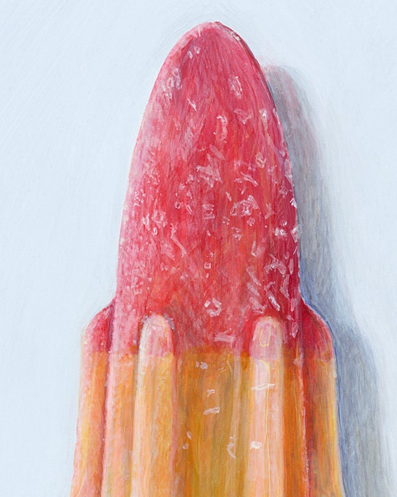 Rocket lolly ices. Limited edition giclée print, 400 x 500mm (15.7" x 19.7")