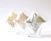 Bath Salt Samples. Dead Sea Bath Salts. 3 Types. Essential Oils. 100% Natural Vegan Handmade.