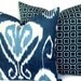 Indigo Kravet Decorative Pillow Cover - Throw pillow - Bansuri Indigo -18x18, 20x20