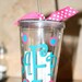 Personalized acrylic cups with monogram or initial or name