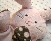 Bunny Rabbit Pink Plush Softie "Flat Little Bunny Rabbit"